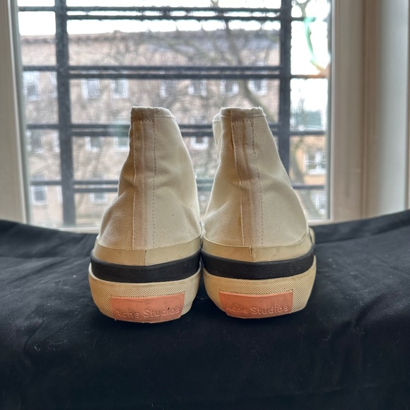 Acne Studios Blå Konst High-top Cotton-canvas Trainers In White - Picture 11 of 13